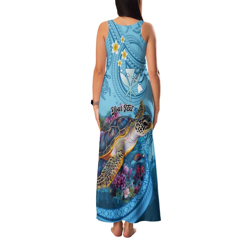 Personalized Hawaii Sea Turtle Tank Maxi Dress Hawaii Map Ocean Vibes