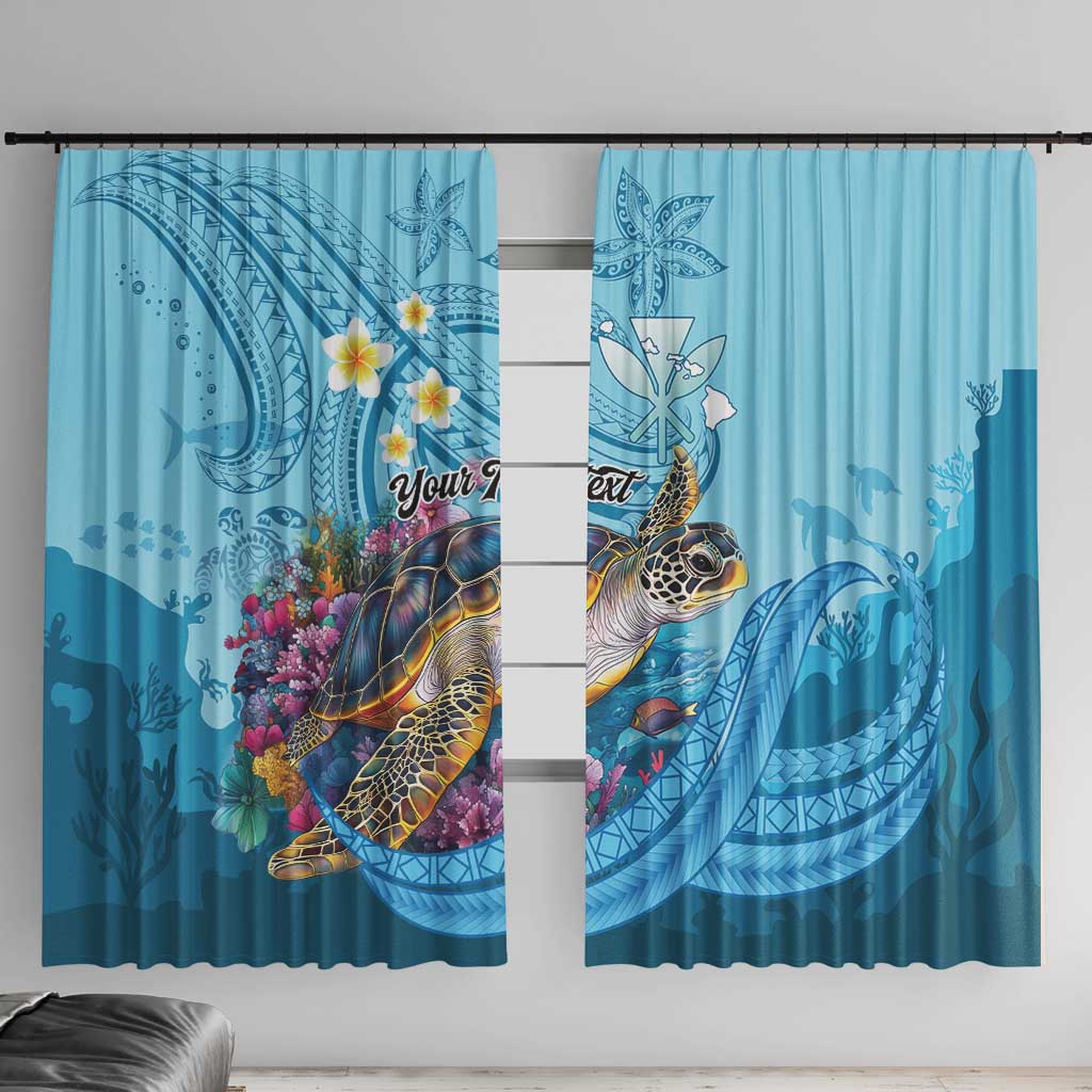 Personalized Hawaii Sea Turtle Window Curtain Hawaii Map Ocean Vibes