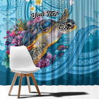 Personalized Hawaii Sea Turtle Window Curtain Hawaii Map Ocean Vibes