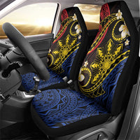Philippines Spirit Tribal Sun Plumeria Car Seat Cover Red And Blue Polynesian Pattern