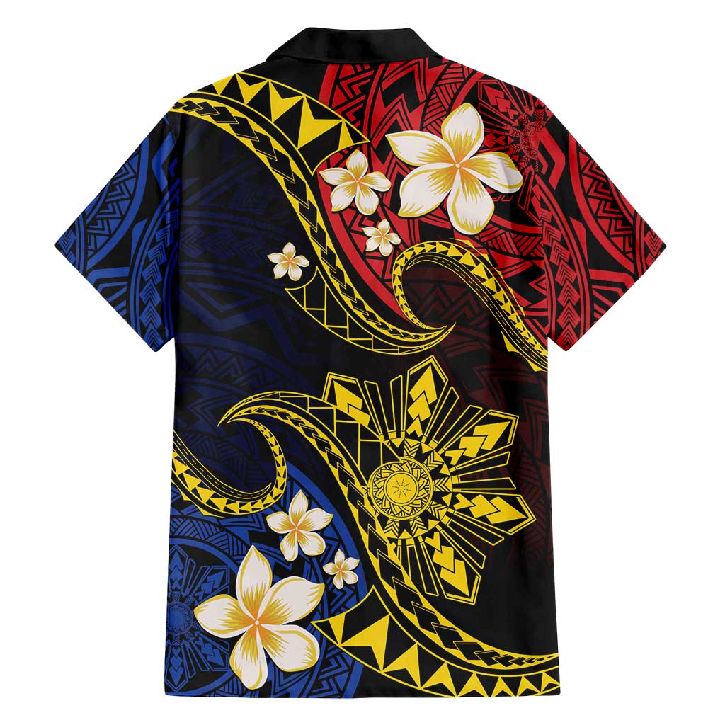 Philippines Spirit Tribal Sun Plumeria Family Matching Summer Maxi Dress and Hawaiian Shirt Red And Blue Polynesian Pattern