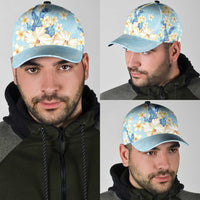 Hawaii Hibiscus Plumeria Blue Classic Cap Polynesian Pattern