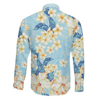 Hawaii Hibiscus Plumeria Blue Family Matching Mermaid Dress and Hawaiian Shirt Polynesian Pattern