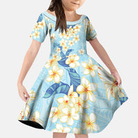 Hawaii Hibiscus Plumeria Blue Family Matching Summer Maxi Dress and Hawaiian Shirt Polynesian Pattern
