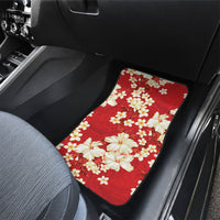 Hawaii Hibiscus Plumeria Red Car Mats Polynesian Pattern