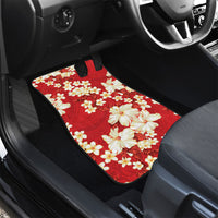 Hawaii Hibiscus Plumeria Red Car Mats Polynesian Pattern