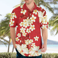 Hawaii Hibiscus Plumeria Red Hawaiian Shirt Polynesian Pattern