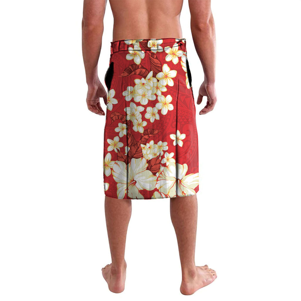 Hawaii Hibiscus Plumeria Red Lavalava Polynesian Pattern