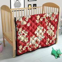 Hawaii Hibiscus Plumeria Red Quilt Polynesian Pattern