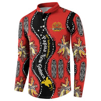 Papua New Guinea 50th Independence Button Sweatshirt PNG Batik Pattern - Polynesian Pride