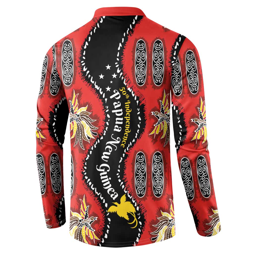 Papua New Guinea 50th Independence Button Sweatshirt PNG Batik Pattern - Polynesian Pride