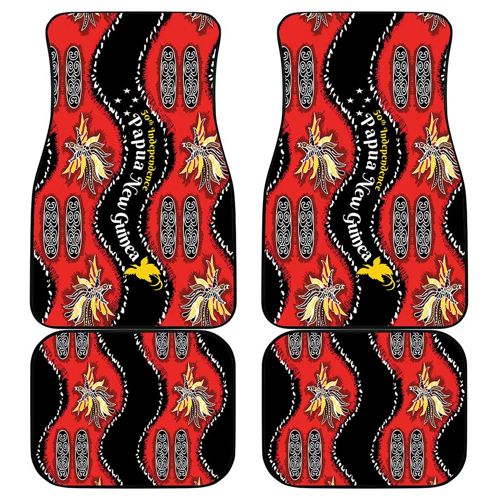 Papua New Guinea 50th Independence Car Mats PNG Batik Pattern - Polynesian Pride