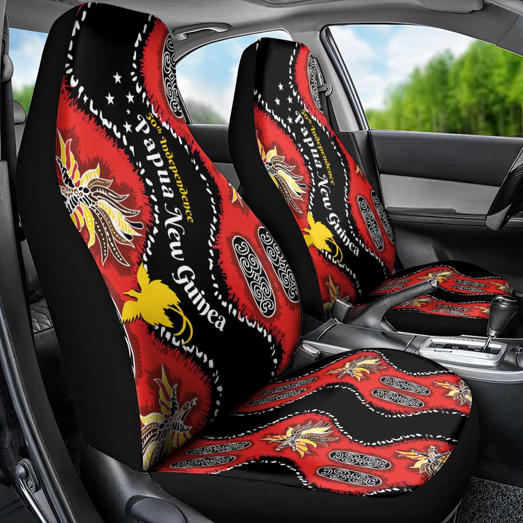 Papua New Guinea 50th Independence Car Seat Cover PNG Batik Pattern - Polynesian Pride