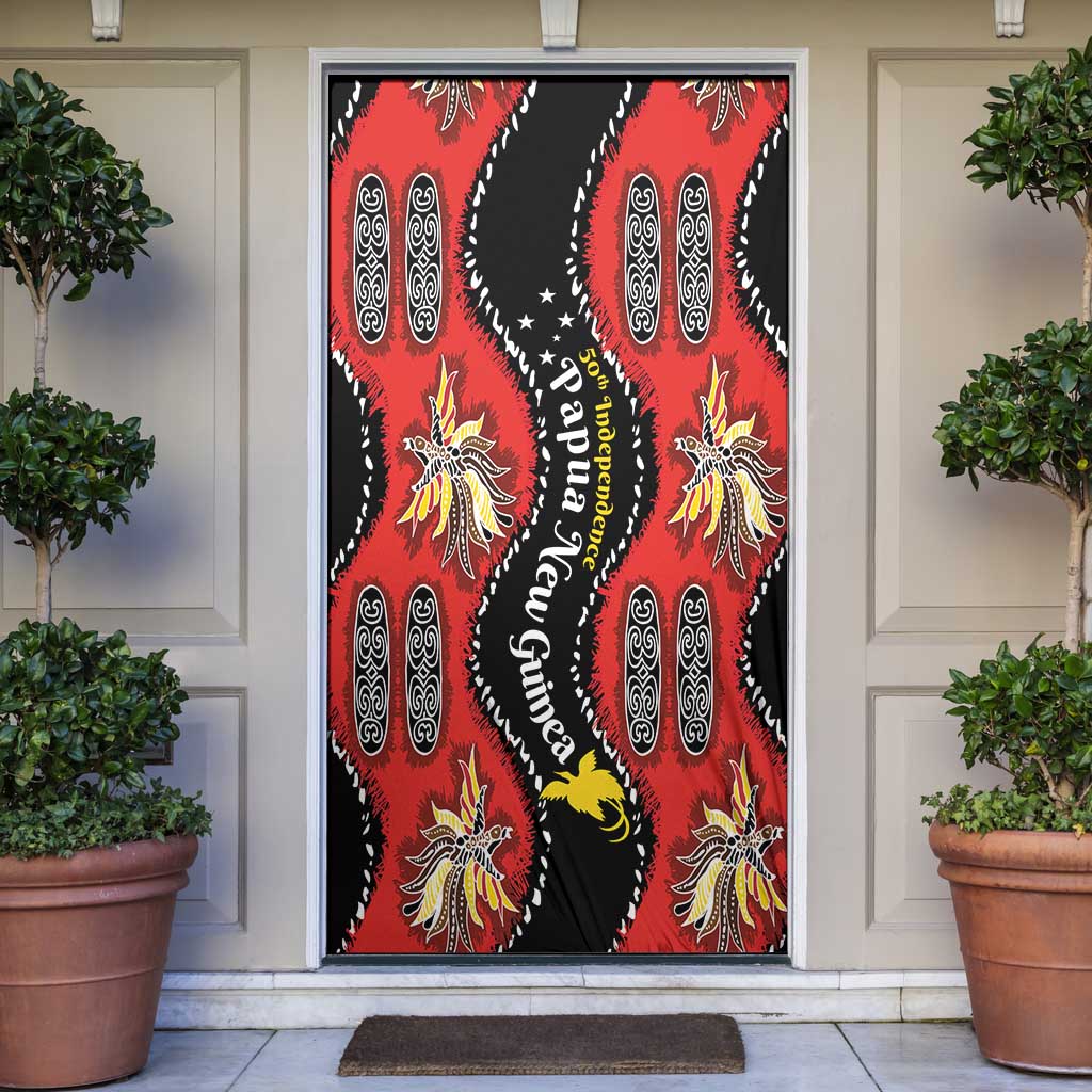 Papua New Guinea 50th Independence Door Cover PNG Batik Pattern - Polynesian Pride