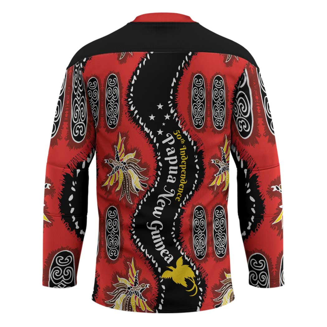 Papua New Guinea 50th Independence Hockey Jersey PNG Batik Pattern LT01 - Polynesian Pride