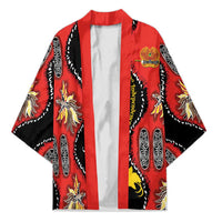 Papua New Guinea 50th Independence Kimono PNG Batik Pattern LT01 Unisex Red - Polynesian Pride
