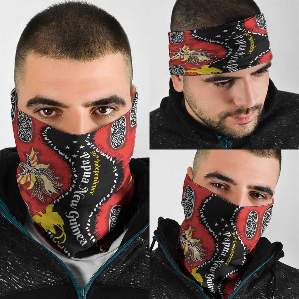 Papua New Guinea 50th Independence Neck Gaiter PNG Batik Pattern LT01 - Polynesian Pride