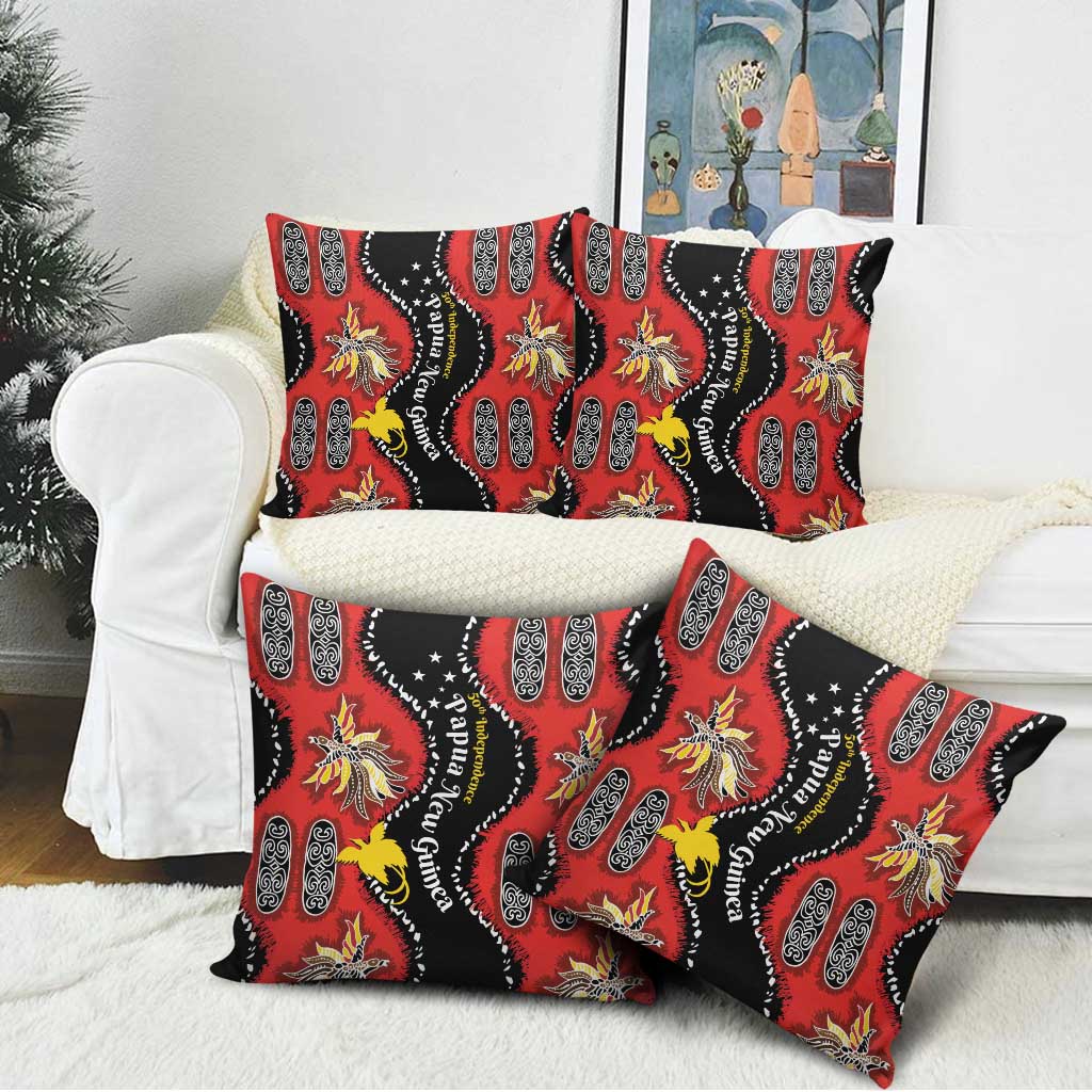 Papua New Guinea 50th Independence Pillow Cover PNG Batik Pattern - Polynesian Pride