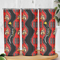 Papua New Guinea 50th Independence Skinny Tumbler PNG Batik Pattern - Polynesian Pride