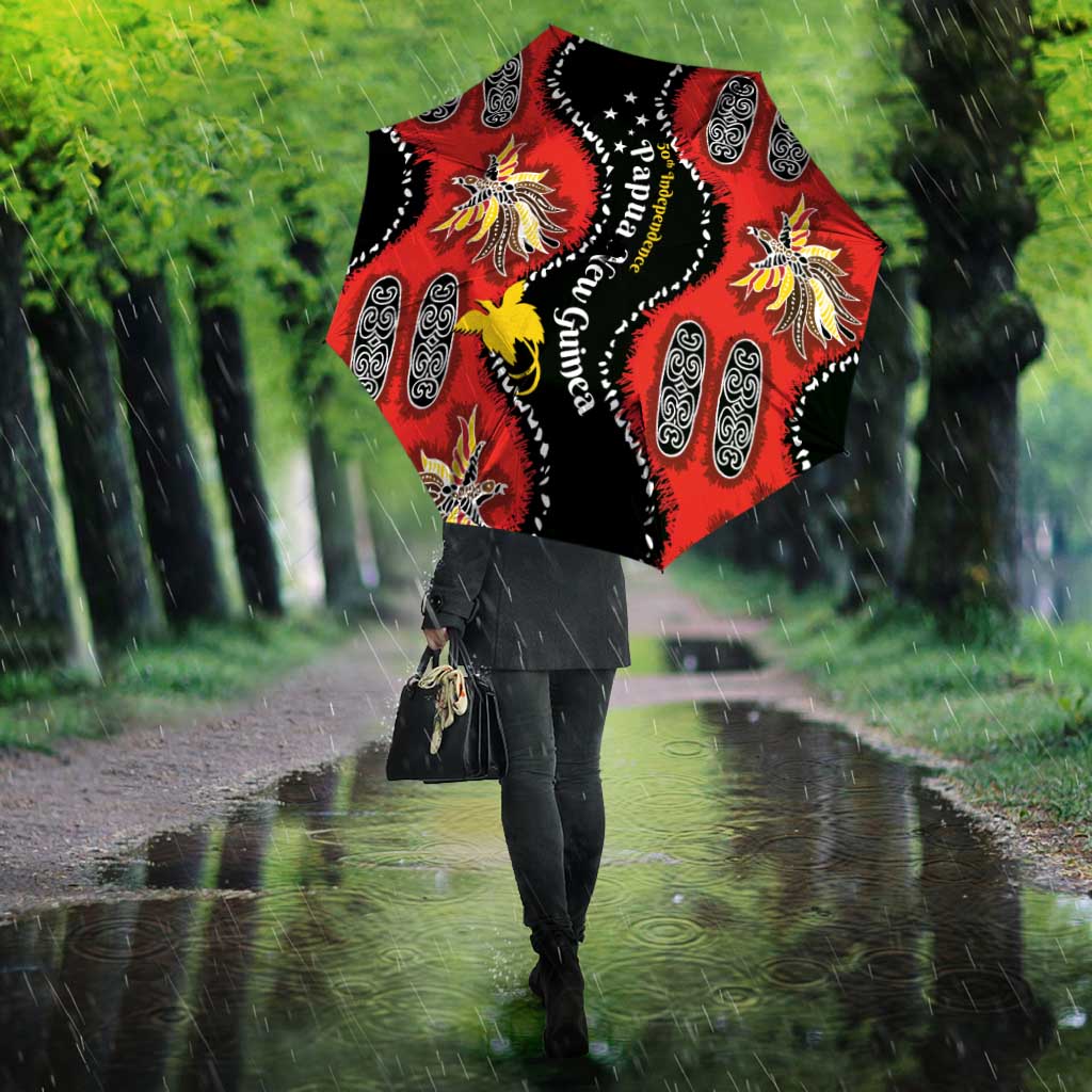 Papua New Guinea 50th Independence Umbrella PNG Batik Pattern - Polynesian Pride