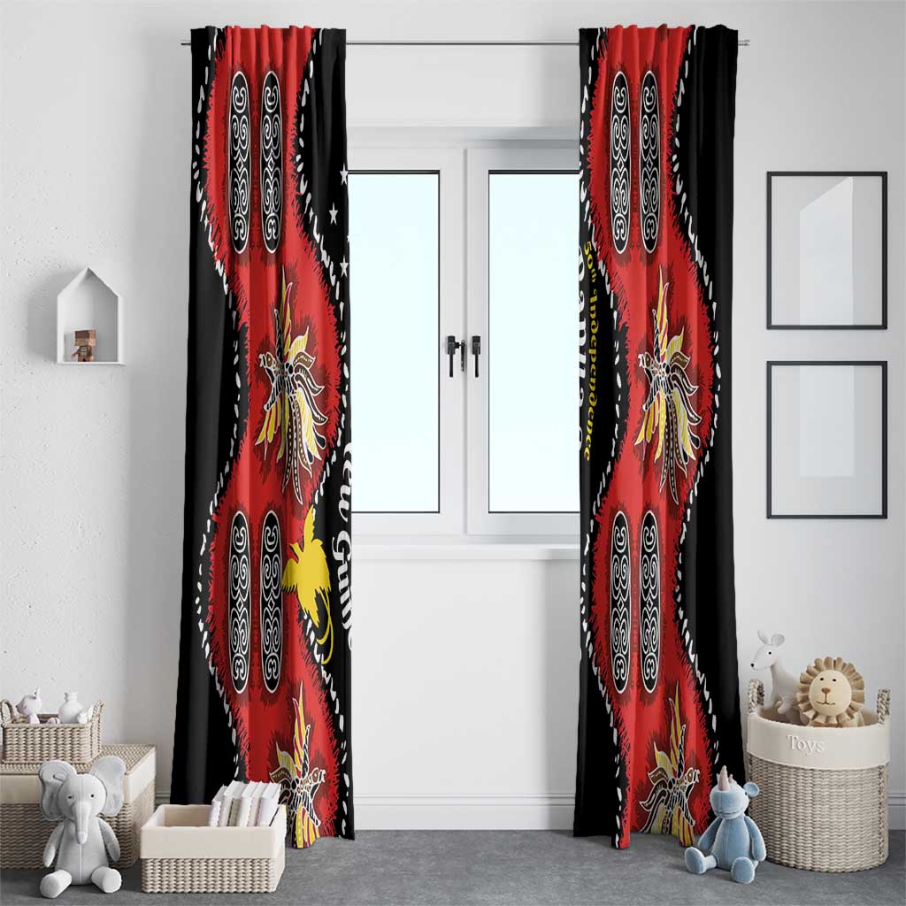Papua New Guinea 50th Independence Window Curtain PNG Batik Pattern - Polynesian Pride