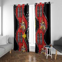 Papua New Guinea 50th Independence Window Curtain PNG Batik Pattern - Polynesian Pride