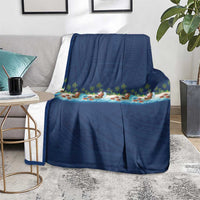 Hawaii Santa Riding Sea Turtle Blanket Mele Kalikimaka Polynesian Pattern LT01 - Polynesian Pride