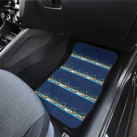 Hawaii Santa Riding Sea Turtle Car Mats Mele Kalikimaka Polynesian Pattern LT01 - Polynesian Pride