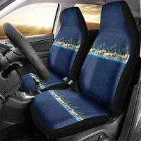 Hawaii Santa Riding Sea Turtle Car Seat Cover Mele Kalikimaka Polynesian Pattern LT01 - Polynesian Pride