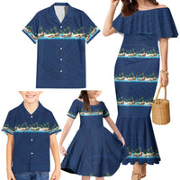 Hawaii Santa Riding Sea Turtle Family Matching Mermaid Dress and Hawaiian Shirt Mele Kalikimaka Polynesian Pattern - Polynesian Pride