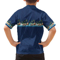 Hawaii Santa Riding Sea Turtle Family Matching Puletasi and Hawaiian Shirt Mele Kalikimaka Polynesian Pattern LT01 - Polynesian Pride