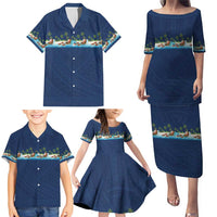 Hawaii Santa Riding Sea Turtle Family Matching Puletasi and Hawaiian Shirt Mele Kalikimaka Polynesian Pattern LT01 - Polynesian Pride