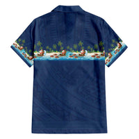 Hawaii Santa Riding Sea Turtle Family Matching Puletasi and Hawaiian Shirt Mele Kalikimaka Polynesian Pattern LT01 - Polynesian Pride