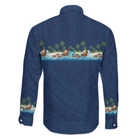 Hawaii Santa Riding Sea Turtle Family Matching Puletasi and Hawaiian Shirt Mele Kalikimaka Polynesian Pattern LT01 - Polynesian Pride