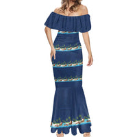 Hawaii Santa Riding Sea Turtle Mermaid Dress Mele Kalikimaka Polynesian Pattern LT01 - Polynesian Pride