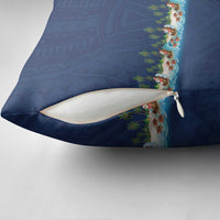 Hawaii Santa Riding Sea Turtle Pillow Cover Mele Kalikimaka Polynesian Pattern LT01 - Polynesian Pride