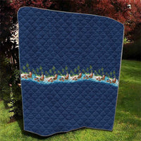 Hawaii Santa Riding Sea Turtle Quilt Mele Kalikimaka Polynesian Pattern LT01 - Polynesian Pride