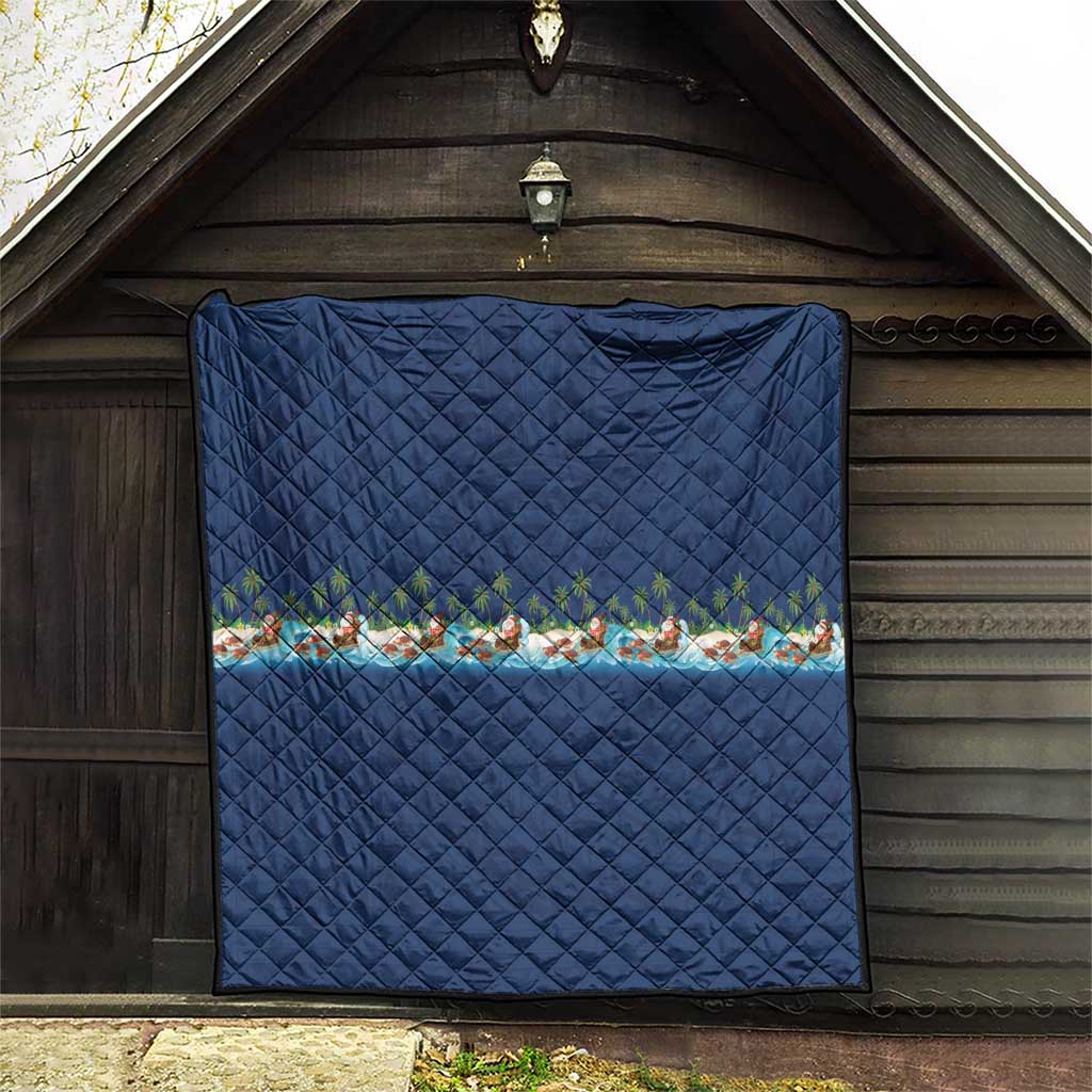 Hawaii Santa Riding Sea Turtle Quilt Mele Kalikimaka Polynesian Pattern LT01 - Polynesian Pride