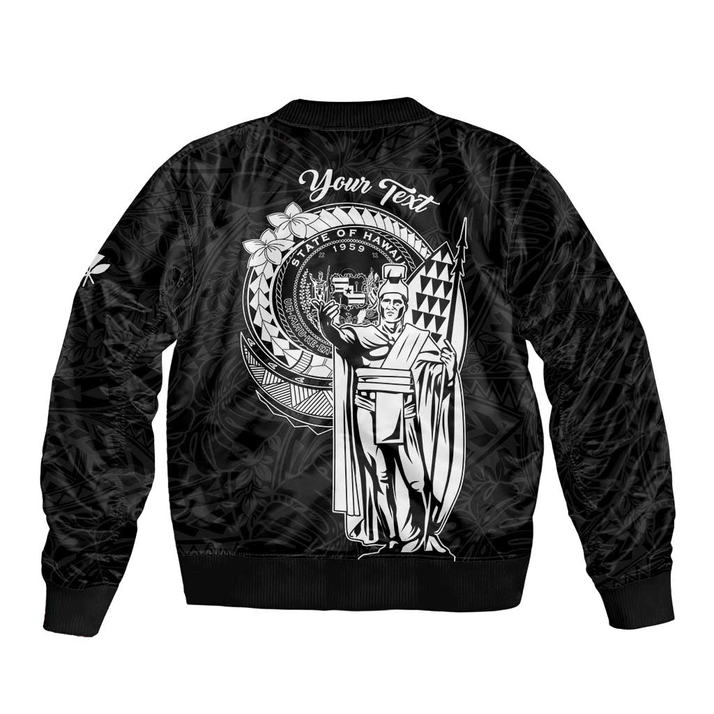 Personalized Hawaii King Kamehameha Bomber Jacket Flag Polynesian Pattern