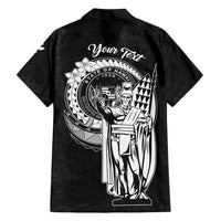 Personalized Hawaii King Kamehameha Family Matching Short Sleeve Bodycon Dress and Hawaiian Shirt Flag Polynesian Pattern LT01 - Polynesian Pride
