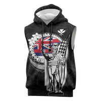 Personalized Hawaii King Kamehameha Sleeveless Hoodie Flag Polynesian Pattern