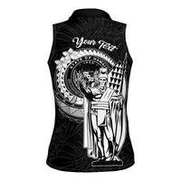 Personalized Hawaii King Kamehameha Women Sleeveless Polo Shirt Flag Polynesian Pattern LT01 - Polynesian Pride