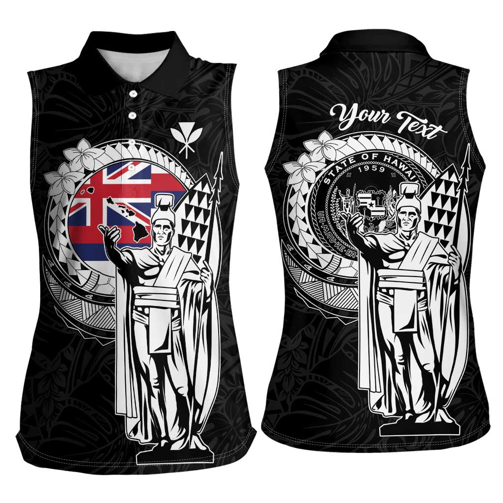 Personalized Hawaii King Kamehameha Women Sleeveless Polo Shirt Flag Polynesian Pattern LT01 - Polynesian Pride