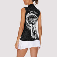 Personalized Hawaii King Kamehameha Women Sleeveless Polo Shirt Flag Polynesian Pattern LT01 - Polynesian Pride