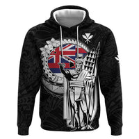 Personalized Hawaii King Kamehameha Zip Hoodie Flag Polynesian Pattern