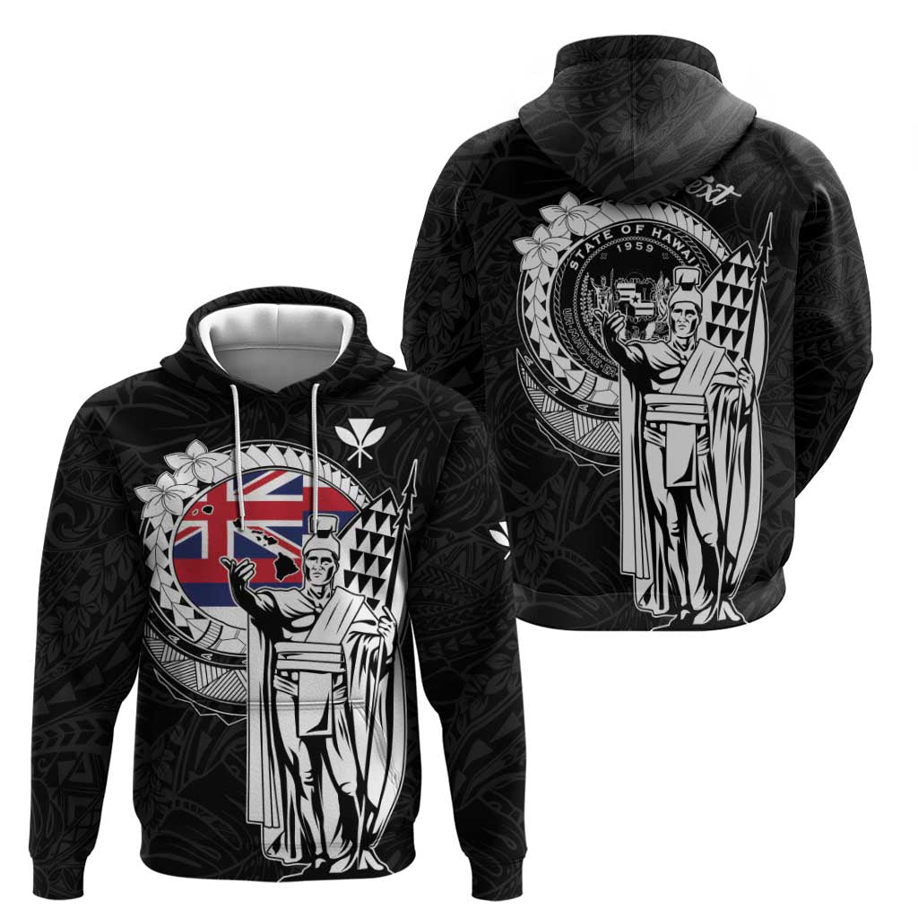 Personalized Hawaii King Kamehameha Zip Hoodie Flag Polynesian Pattern