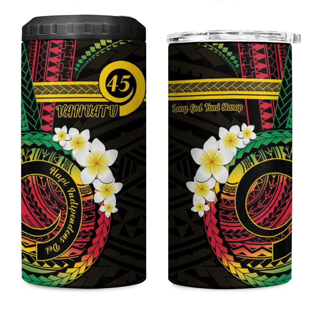 Vanuatu Independence Day 4 in 1 Can Cooler Tumbler Yumi 45th Hapi Indipendens Dei LT01