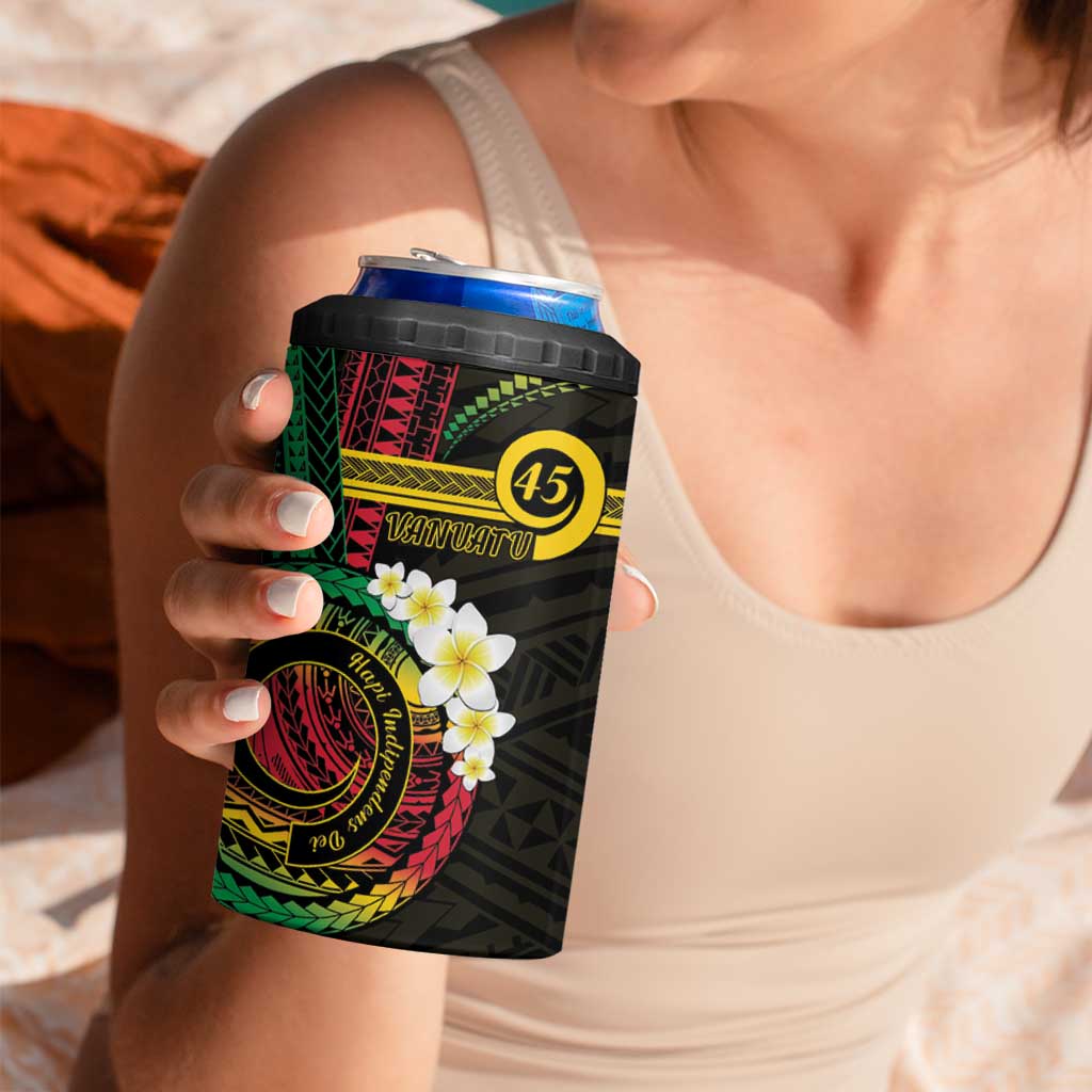 Vanuatu Independence Day 4 in 1 Can Cooler Tumbler Yumi 45th Hapi Indipendens Dei LT01