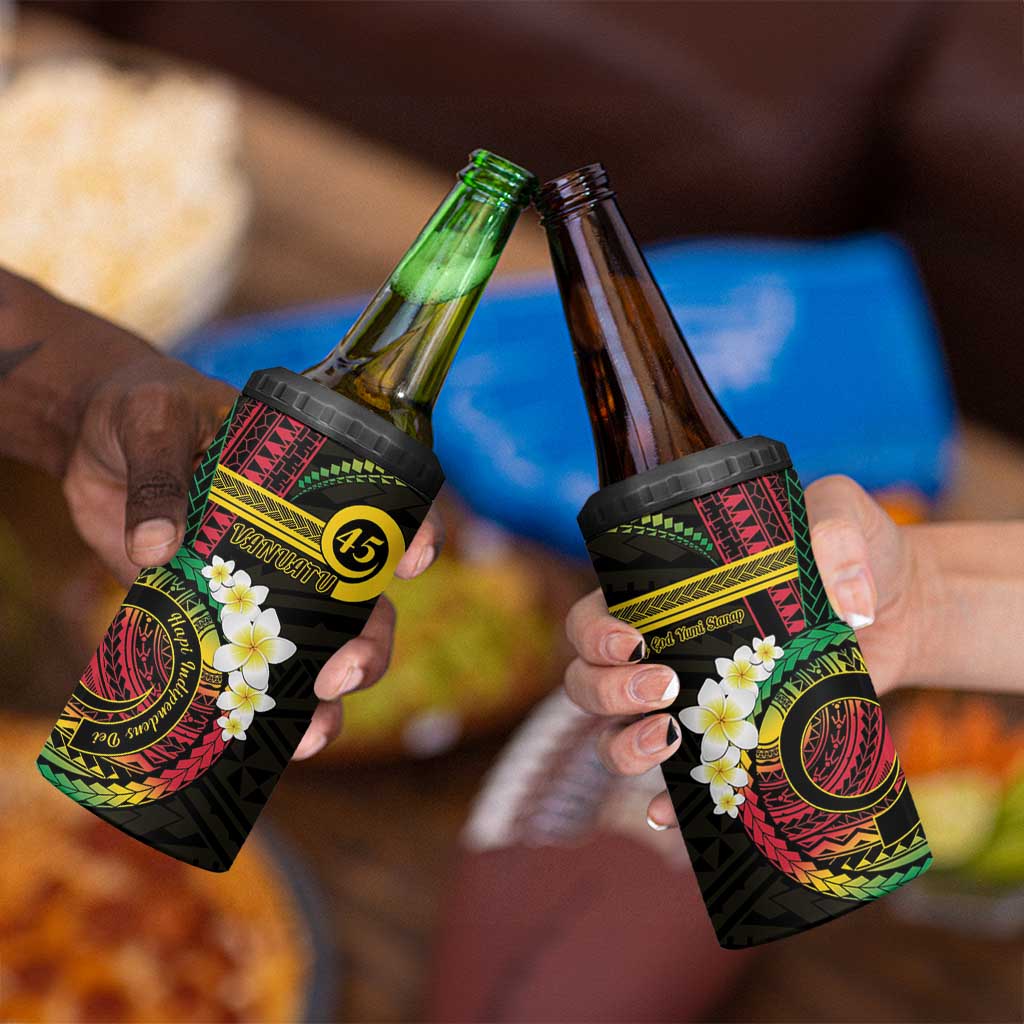 Vanuatu Independence Day 4 in 1 Can Cooler Tumbler Yumi 45th Hapi Indipendens Dei LT01