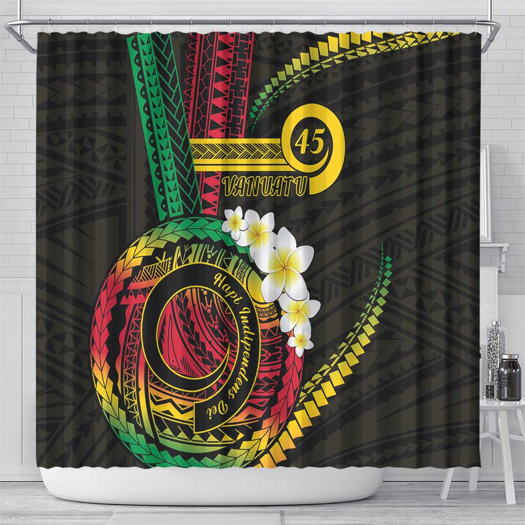 Vanuatu Independence Day Shower Curtain Yumi 45th Hapi Indipendens Dei LT01